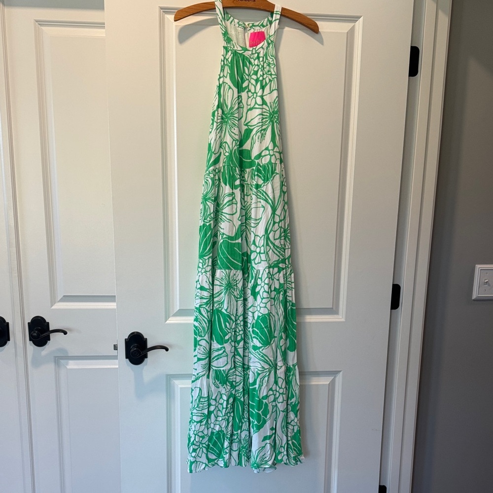 Lilly Pulitzer Green and White Maxi Dress